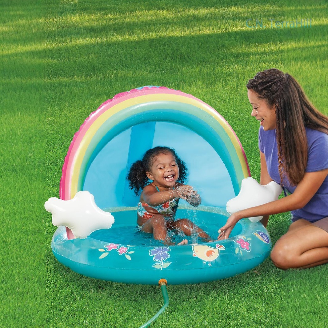 Kids Outdoor Water Play Table - Piscina Gonfiabile per Bambini con Spruzzatore