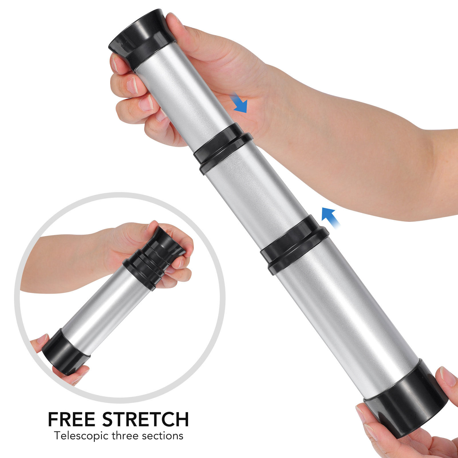 Kids Outdoor Youtube - Telescopio Retrattile a Tubo Singolo Argento