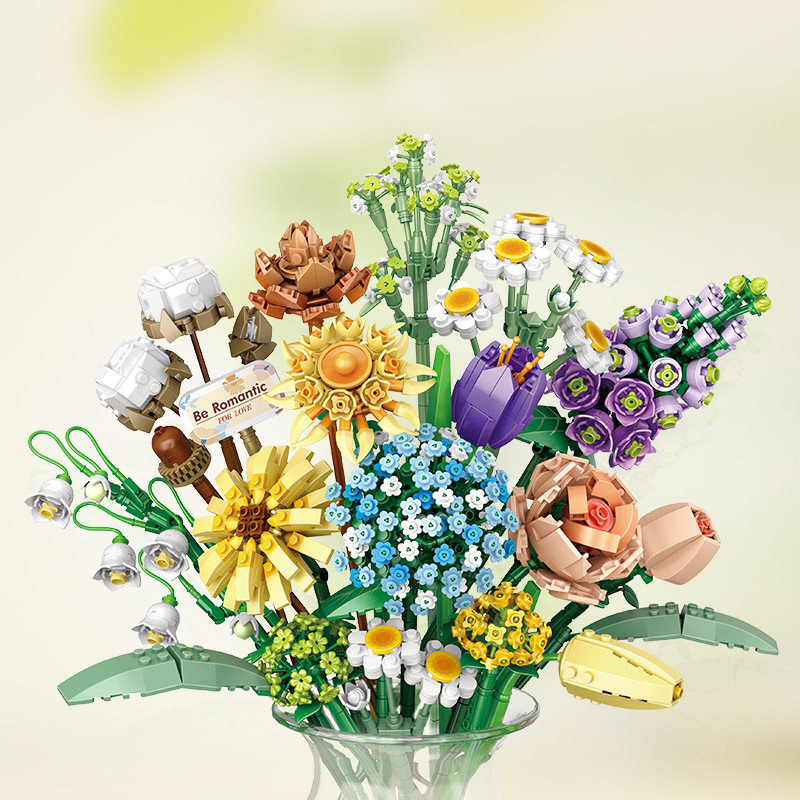 Lego Set Creator - Rose romantiche Fiori Girasoli Narcisi Giardini