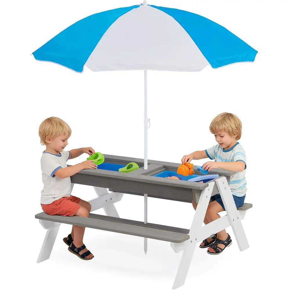 Kids Outdoor Water Play Table - Tavolo da Picnic Convertibile 3-in-1 in