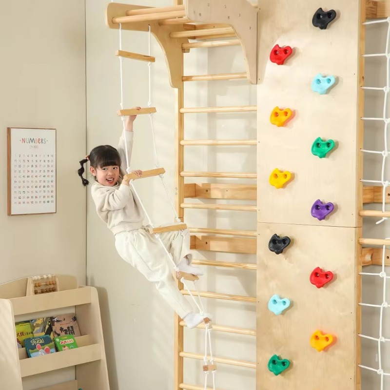 Kids Outdoor Wooden Climbing Frame - Spalliera svedese in legno massello per