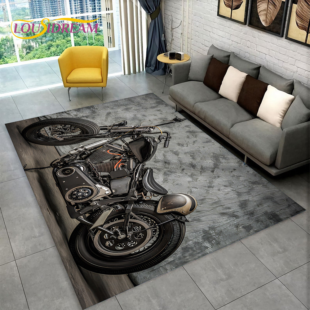 Kids Outdoor Lounge - Tappeto per moto Vintage retrò 3D