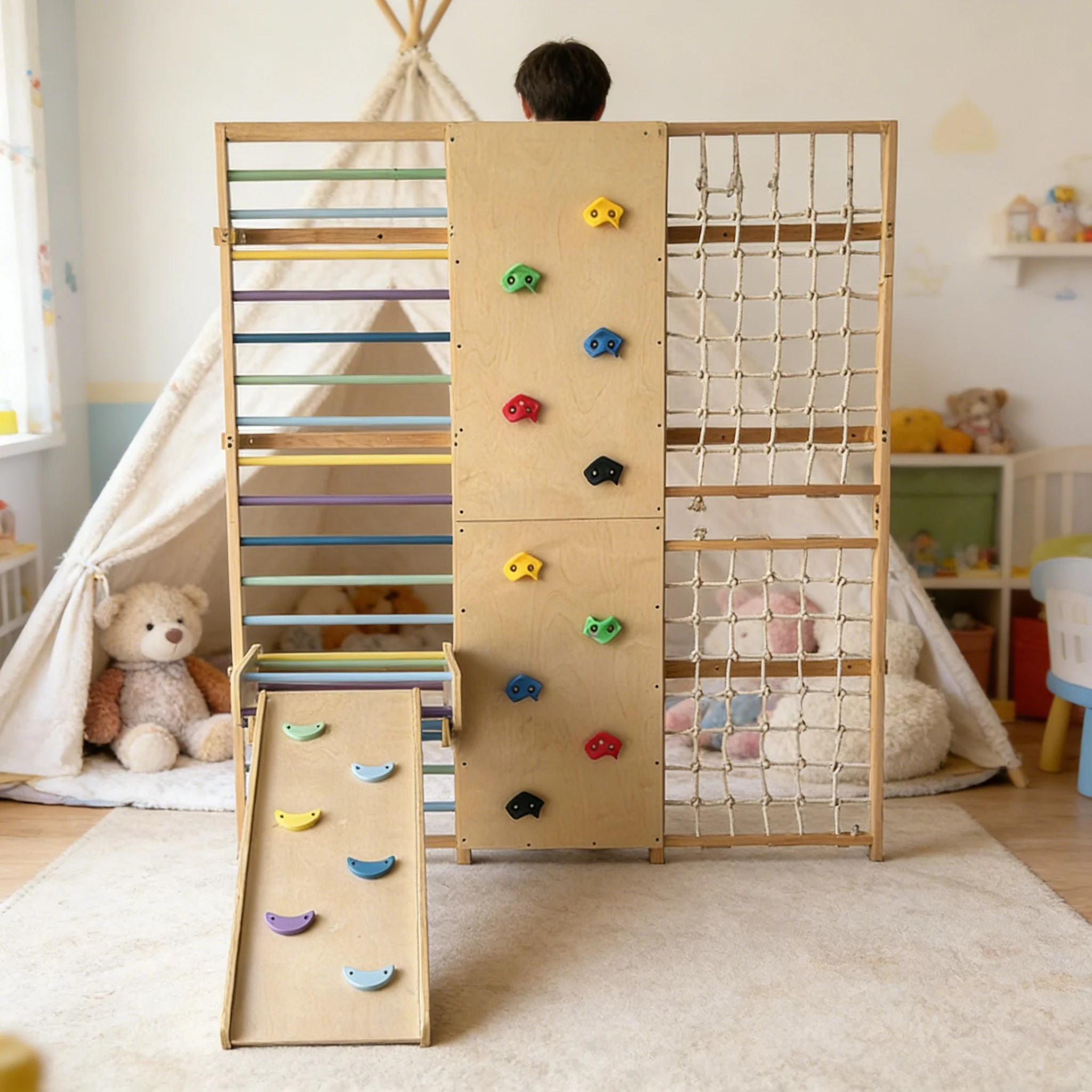 Kids Outdoor Wooden Climbing Frame - Struttura per Arrampicata Professionale 2026, Struttura