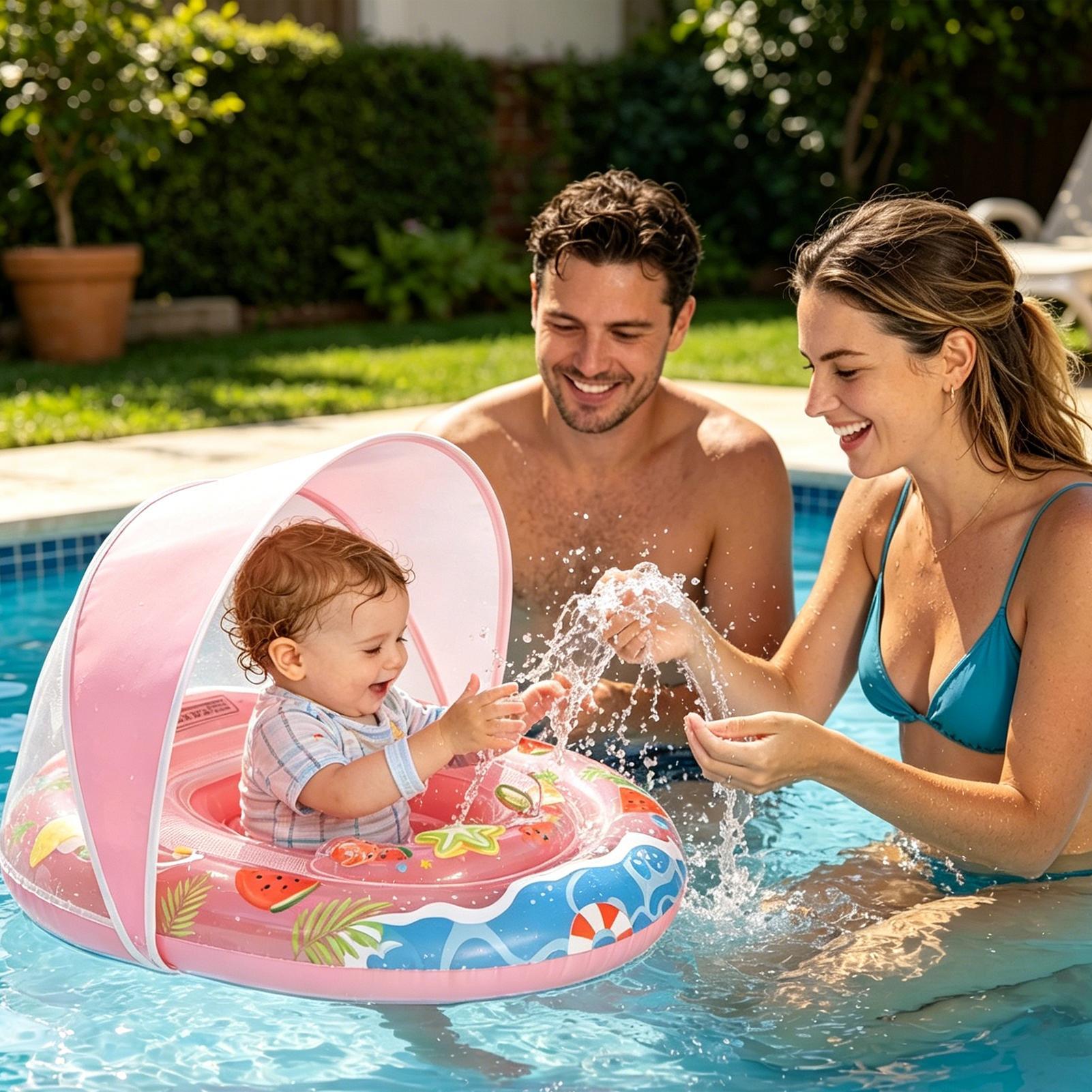 Kids Outdoor Youtube - Anello gonfiabile galleggiante anti-ribaltamento con tettuccio
