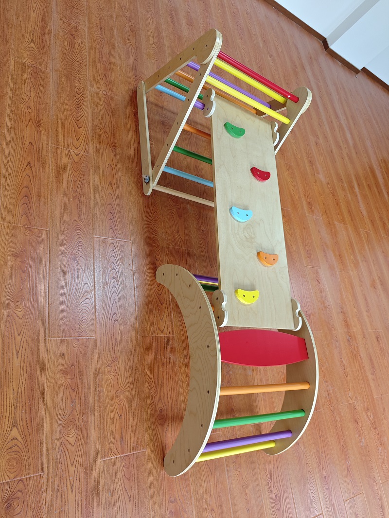 Set da Gioco Montessori 3-in-1 - Kids Outdoor Wooden Climbing Frame recensione e prezzo