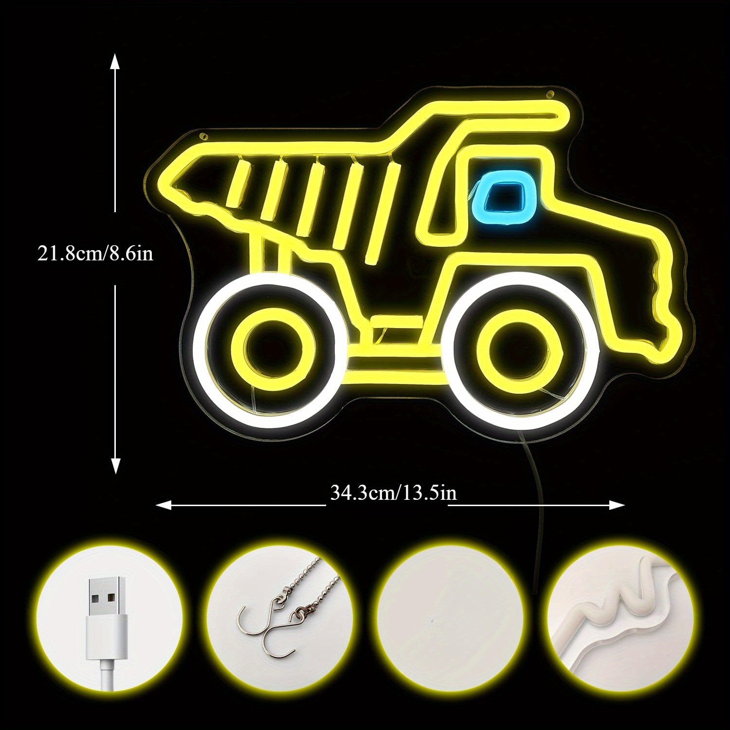 Insegna LED al Neon Gialla a F - Kids Outdoor Dump Truck recensione e prezzo