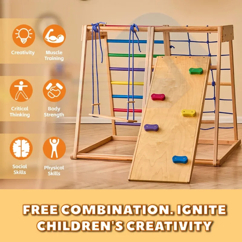 Struttura da Arrampicata in Le - Kids Outdoor Wooden Climbing Frame recensione e prezzo